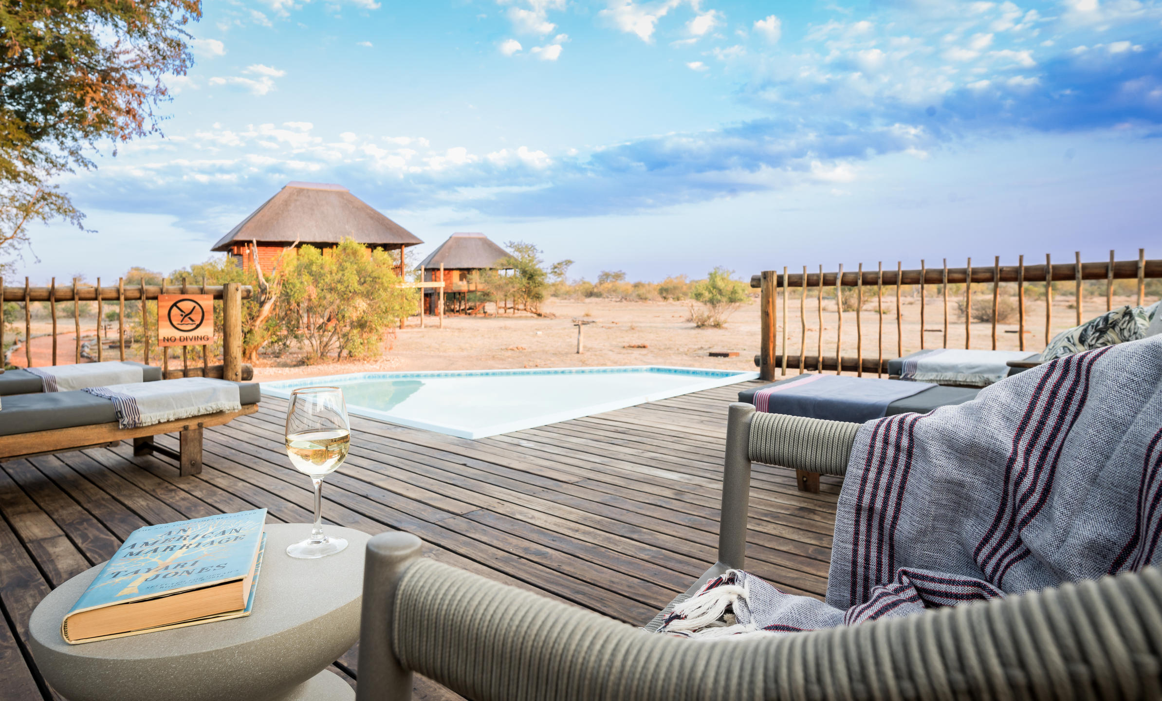 Swimming Pool and Deck at nThambo